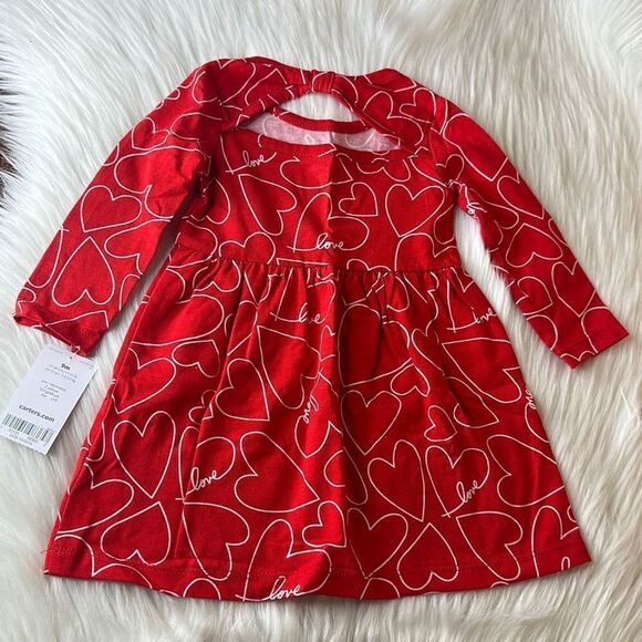 Carter’s Girls “Love” Heart Dress Size 9 Months - Picture 2 of 8